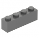 LEGO kocka 1x4, sötétszürke (3010)